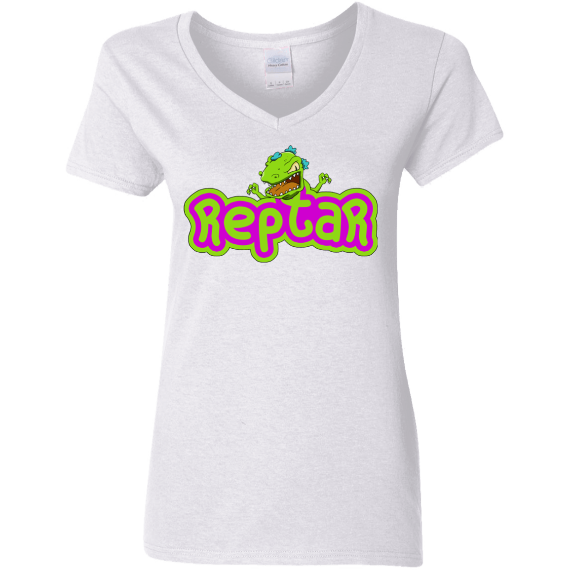 T-Shirts White / S Reptar Women's V-Neck T-Shirt