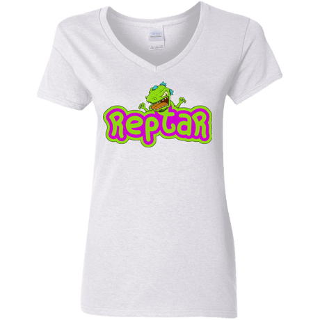 T-Shirts White / S Reptar Women's V-Neck T-Shirt