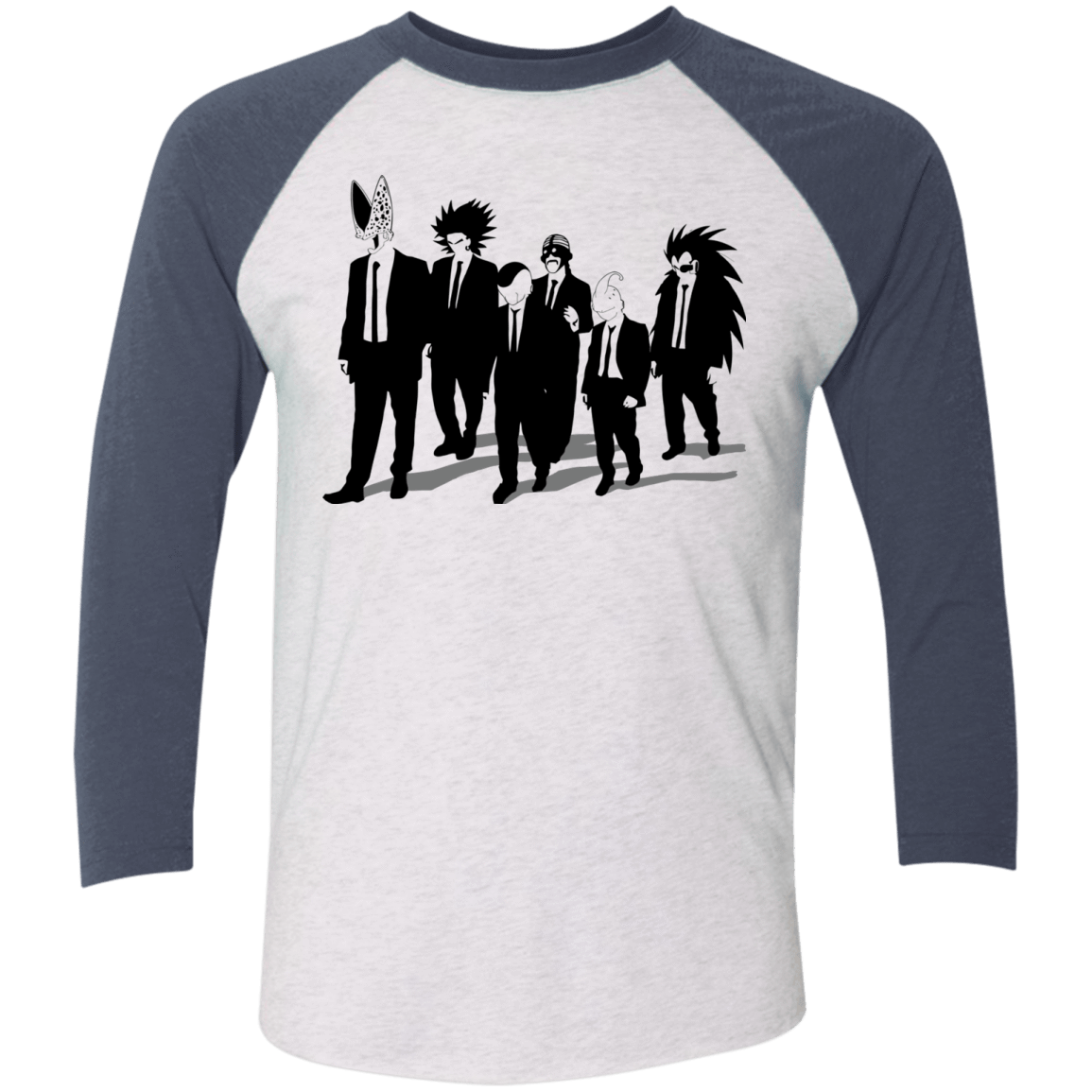 T-Shirts Heather White/Indigo / X-Small Reservoir Enemies Men's Triblend 3/4 Sleeve