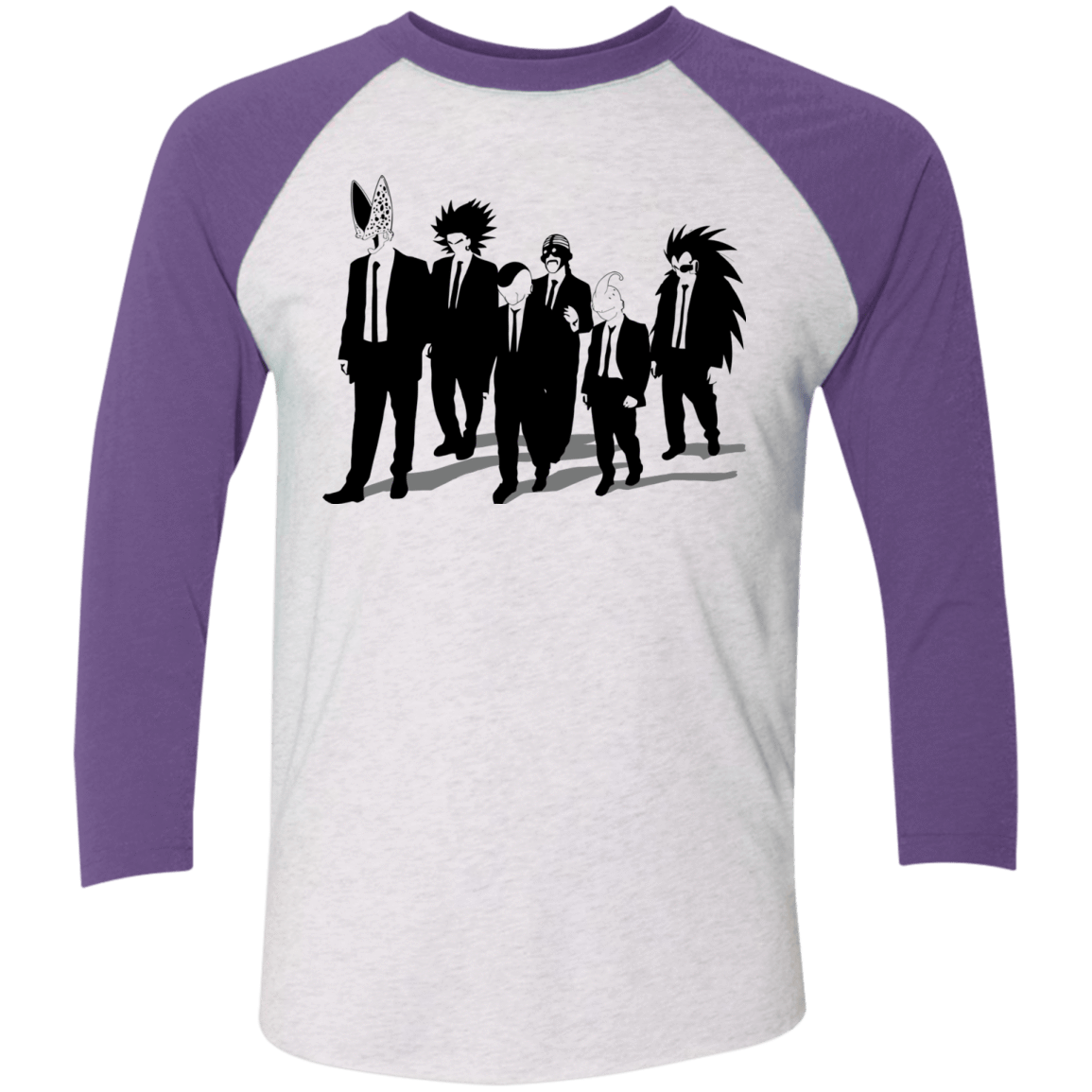 T-Shirts Heather White/Purple Rush / X-Small Reservoir Enemies Men's Triblend 3/4 Sleeve