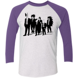 T-Shirts Heather White/Purple Rush / X-Small Reservoir Enemies Men's Triblend 3/4 Sleeve