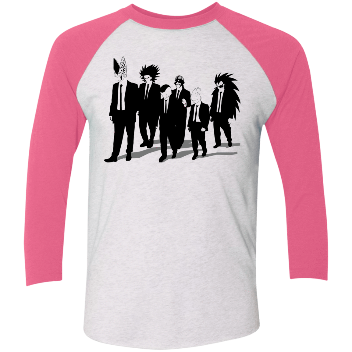 T-Shirts Heather White/Vintage Pink / X-Small Reservoir Enemies Men's Triblend 3/4 Sleeve