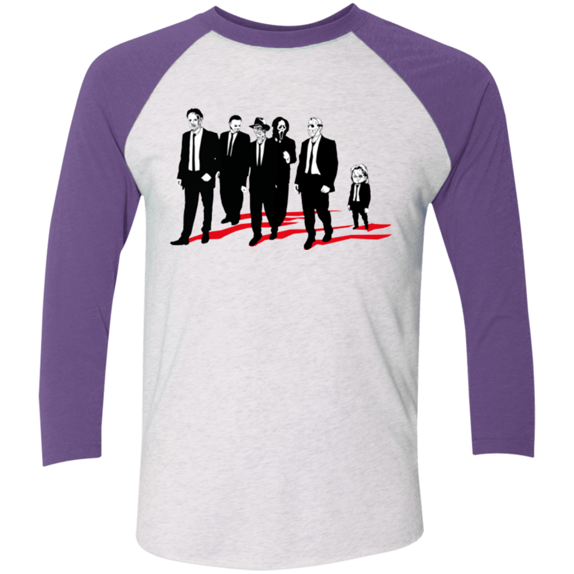 T-Shirts Heather White/Purple Rush / X-Small Reservoir Killers Men's Triblend 3/4 Sleeve