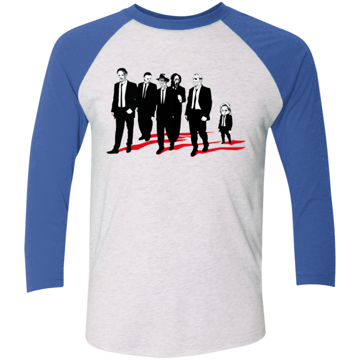 T-Shirts Heather White/Vintage Royal / X-Small Reservoir Killers Men's Triblend 3/4 Sleeve