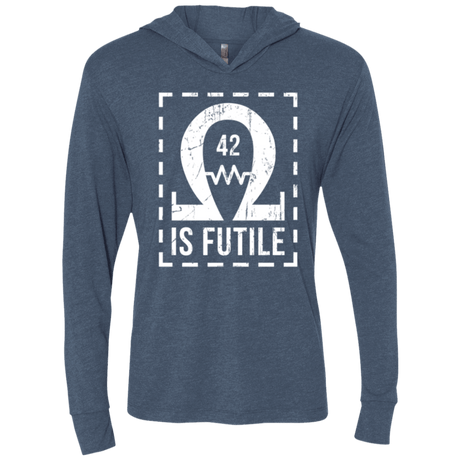 T-Shirts Indigo / X-Small Resistance is Futile Triblend Long Sleeve Hoodie Tee