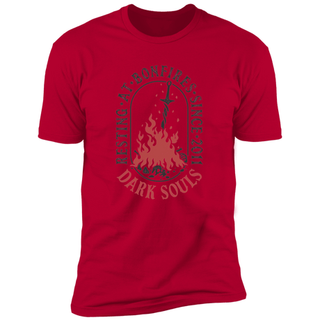 T-Shirts Red / S Resting at Bonfires Men's Premium T-Shirt