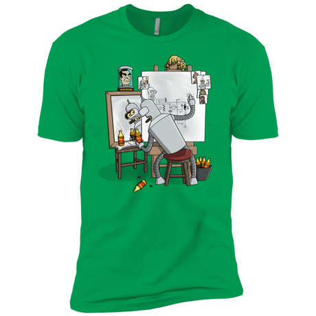 T-Shirts Kelly Green / YXS Retrato de un Robot Boys Premium T-Shirt