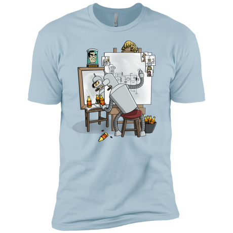 T-Shirts Light Blue / YXS Retrato de un Robot Boys Premium T-Shirt