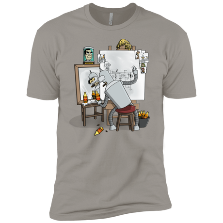 T-Shirts Light Grey / YXS Retrato de un Robot Boys Premium T-Shirt