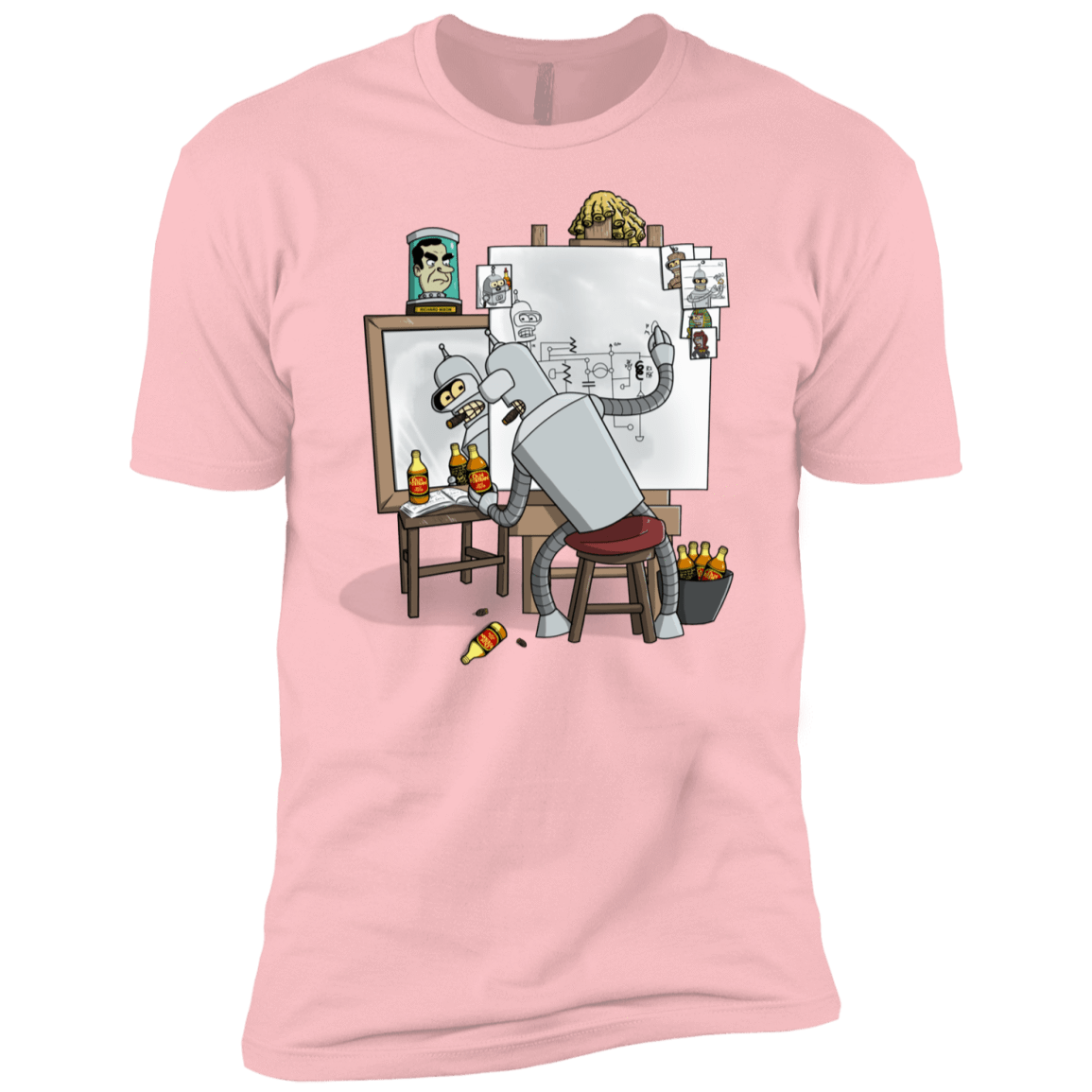 T-Shirts Light Pink / YXS Retrato de un Robot Boys Premium T-Shirt