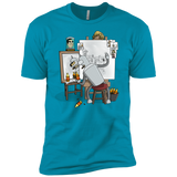 T-Shirts Turquoise / YXS Retrato de un Robot Boys Premium T-Shirt