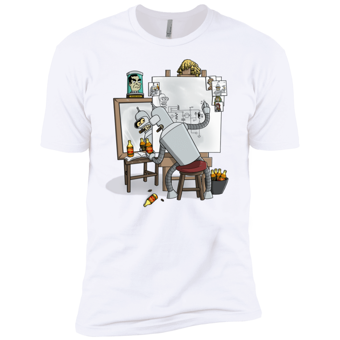 T-Shirts White / YXS Retrato de un Robot Boys Premium T-Shirt