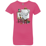 T-Shirts Hot Pink / YXS Retrato de un Robot Girls Premium T-Shirt