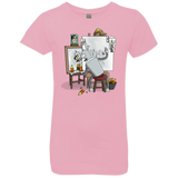 T-Shirts Light Pink / YXS Retrato de un Robot Girls Premium T-Shirt