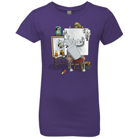 T-Shirts Purple Rush / YXS Retrato de un Robot Girls Premium T-Shirt