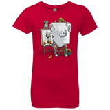 T-Shirts Red / YXS Retrato de un Robot Girls Premium T-Shirt