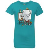 T-Shirts Tahiti Blue / YXS Retrato de un Robot Girls Premium T-Shirt