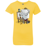 T-Shirts Vibrant Yellow / YXS Retrato de un Robot Girls Premium T-Shirt