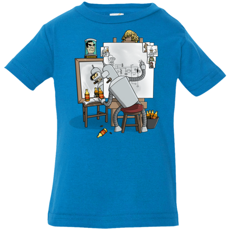 T-Shirts Cobalt / 6 Months Retrato de un Robot Infant Premium T-Shirt
