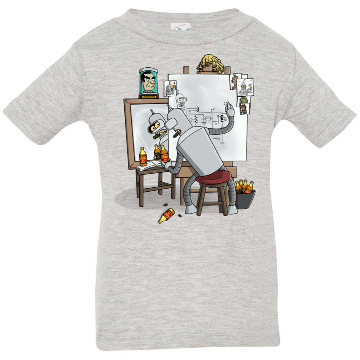 T-Shirts Heather Grey / 6 Months Retrato de un Robot Infant Premium T-Shirt