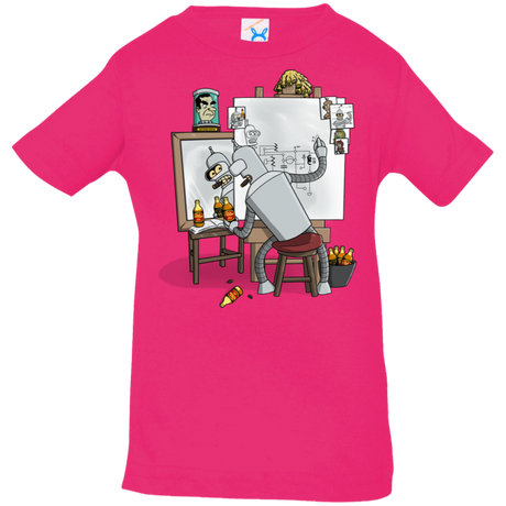 T-Shirts Hot Pink / 6 Months Retrato de un Robot Infant Premium T-Shirt
