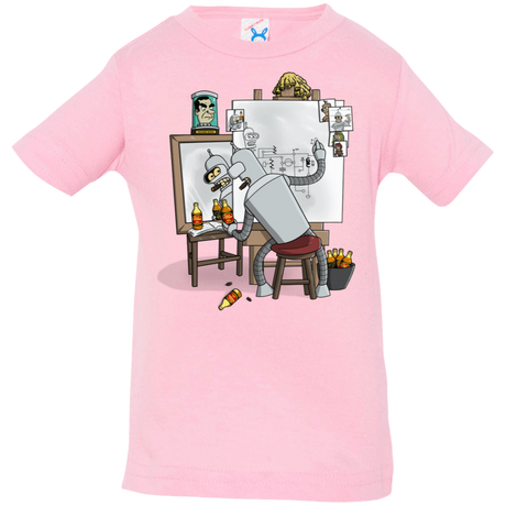 T-Shirts Pink / 6 Months Retrato de un Robot Infant Premium T-Shirt