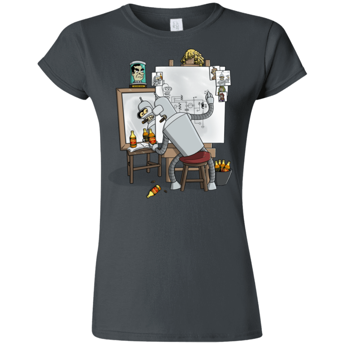 T-Shirts Charcoal / S Retrato de un Robot Junior Slimmer-Fit T-Shirt