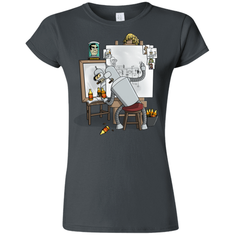 T-Shirts Charcoal / S Retrato de un Robot Junior Slimmer-Fit T-Shirt