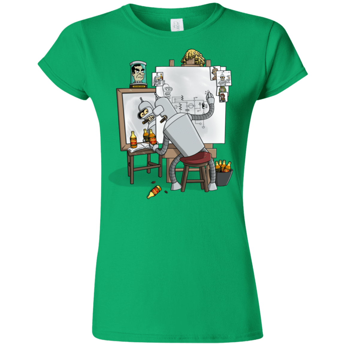 T-Shirts Irish Green / S Retrato de un Robot Junior Slimmer-Fit T-Shirt