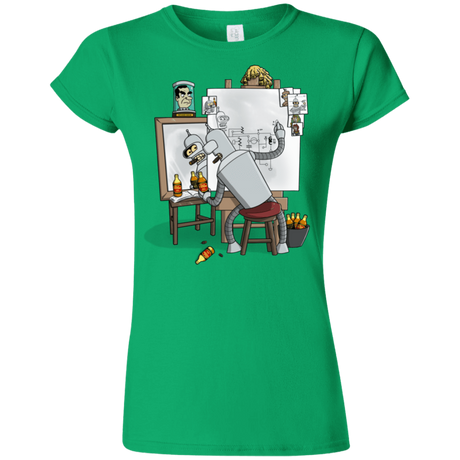 T-Shirts Irish Green / S Retrato de un Robot Junior Slimmer-Fit T-Shirt