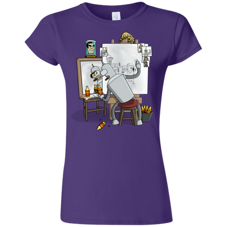 T-Shirts Purple / S Retrato de un Robot Junior Slimmer-Fit T-Shirt