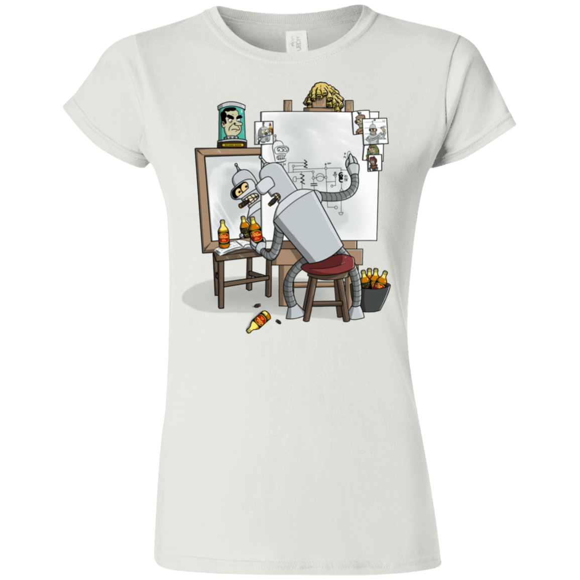 T-Shirts White / S Retrato de un Robot Junior Slimmer-Fit T-Shirt