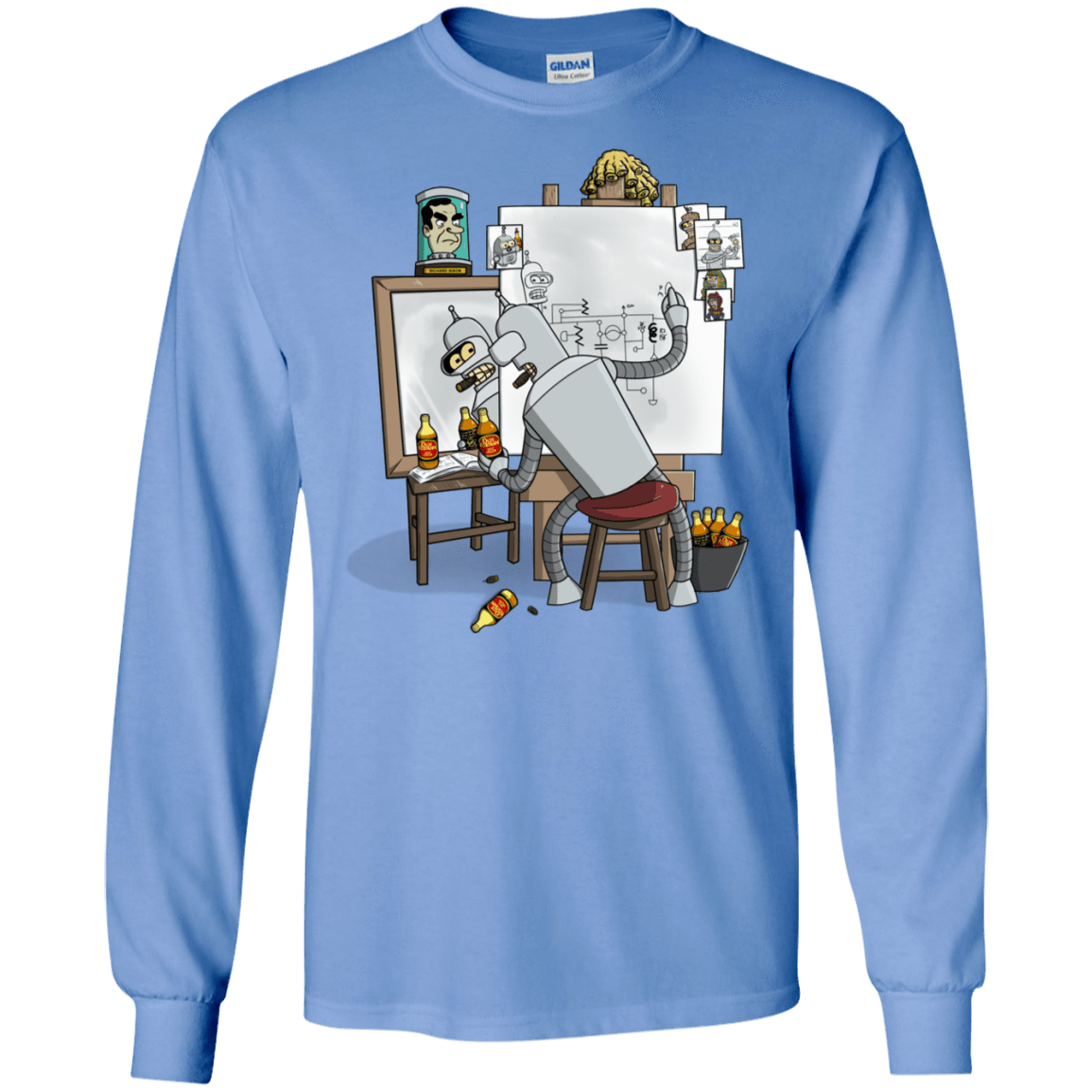 T-Shirts Carolina Blue / S Retrato de un Robot Men's Long Sleeve T-Shirt