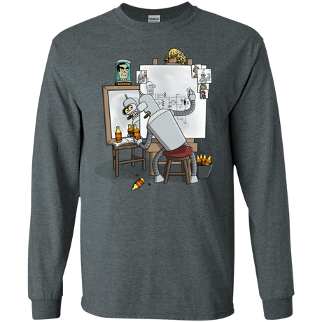 T-Shirts Dark Heather / S Retrato de un Robot Men's Long Sleeve T-Shirt