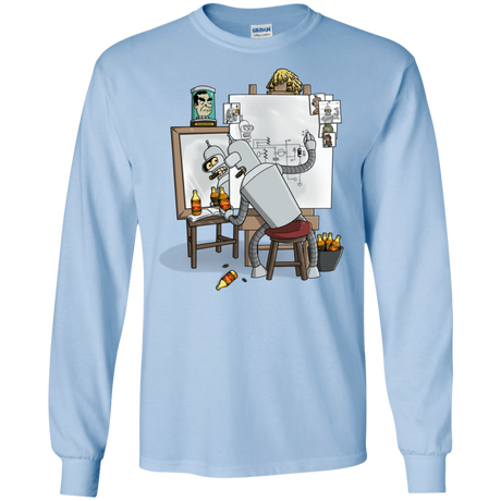 T-Shirts Light Blue / S Retrato de un Robot Men's Long Sleeve T-Shirt