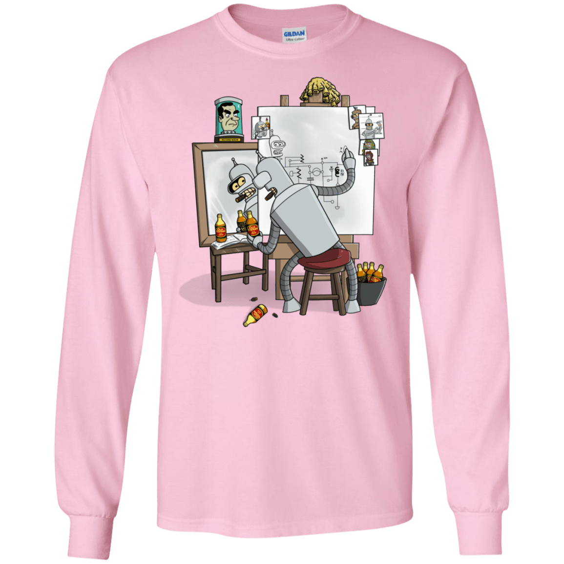 T-Shirts Light Pink / S Retrato de un Robot Men's Long Sleeve T-Shirt