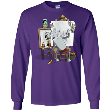 T-Shirts Purple / S Retrato de un Robot Men's Long Sleeve T-Shirt