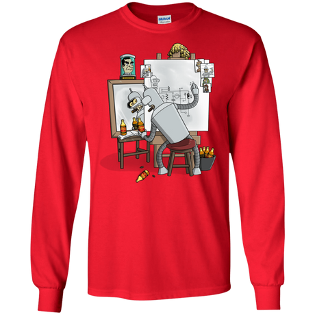 T-Shirts Red / S Retrato de un Robot Men's Long Sleeve T-Shirt