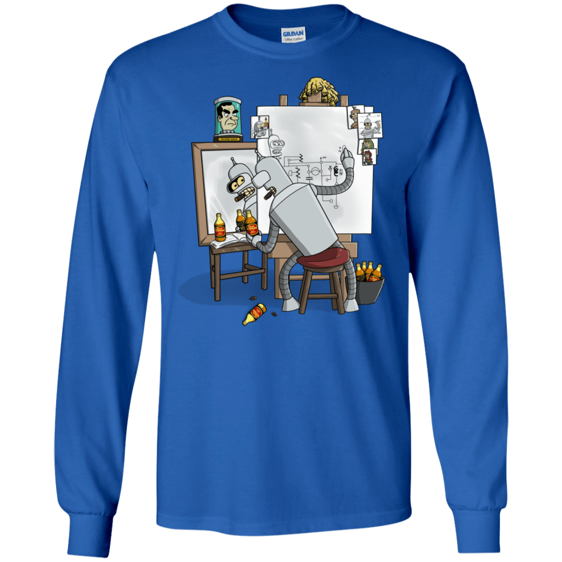 T-Shirts Royal / S Retrato de un Robot Men's Long Sleeve T-Shirt