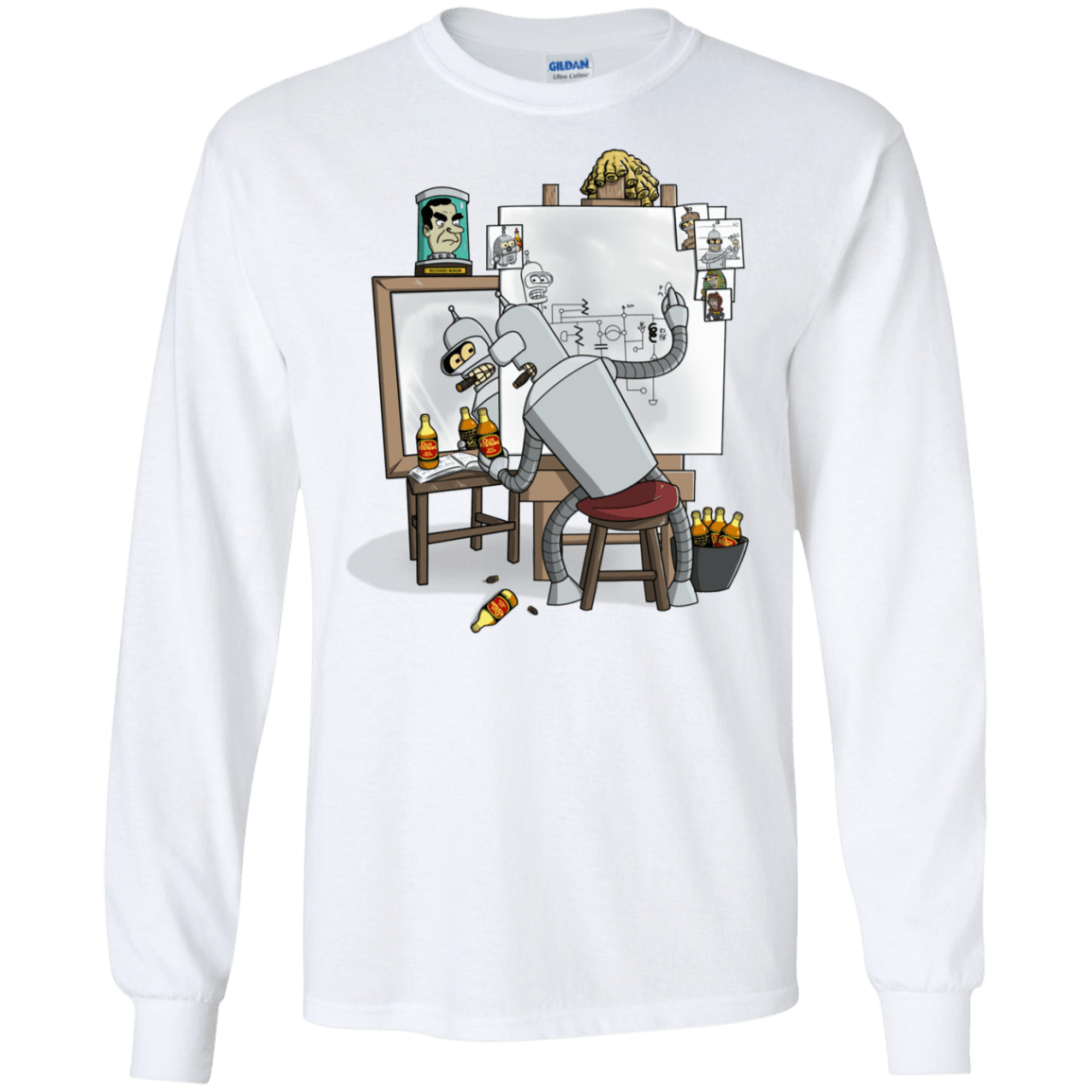 T-Shirts White / S Retrato de un Robot Men's Long Sleeve T-Shirt