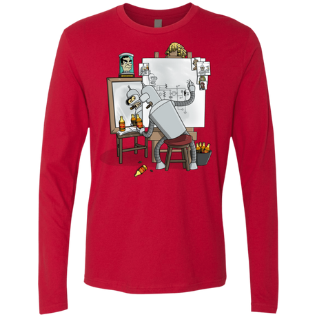 T-Shirts Red / S Retrato de un Robot Men's Premium Long Sleeve
