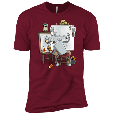 T-Shirts Cardinal / X-Small Retrato de un Robot Men's Premium T-Shirt