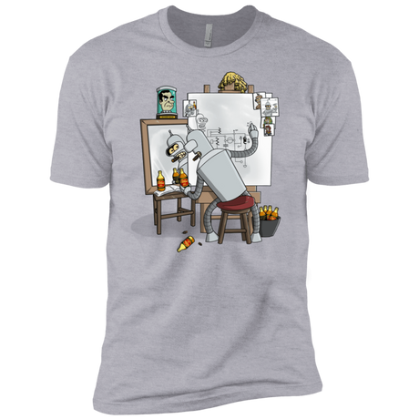 T-Shirts Heather Grey / X-Small Retrato de un Robot Men's Premium T-Shirt