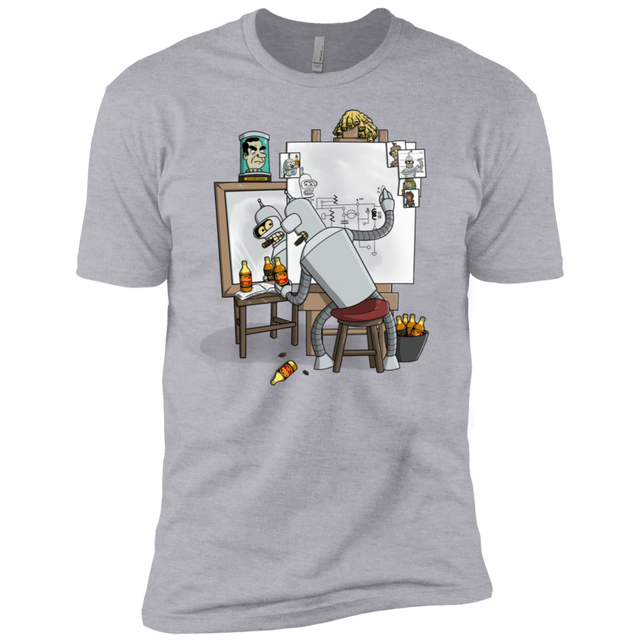 T-Shirts Heather Grey / X-Small Retrato de un Robot Men's Premium T-Shirt