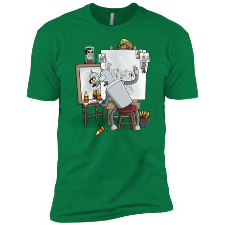 T-Shirts Kelly Green / X-Small Retrato de un Robot Men's Premium T-Shirt