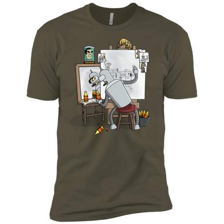 T-Shirts Military Green / X-Small Retrato de un Robot Men's Premium T-Shirt