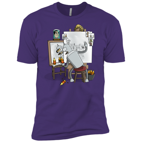 T-Shirts Purple Rush/ / X-Small Retrato de un Robot Men's Premium T-Shirt