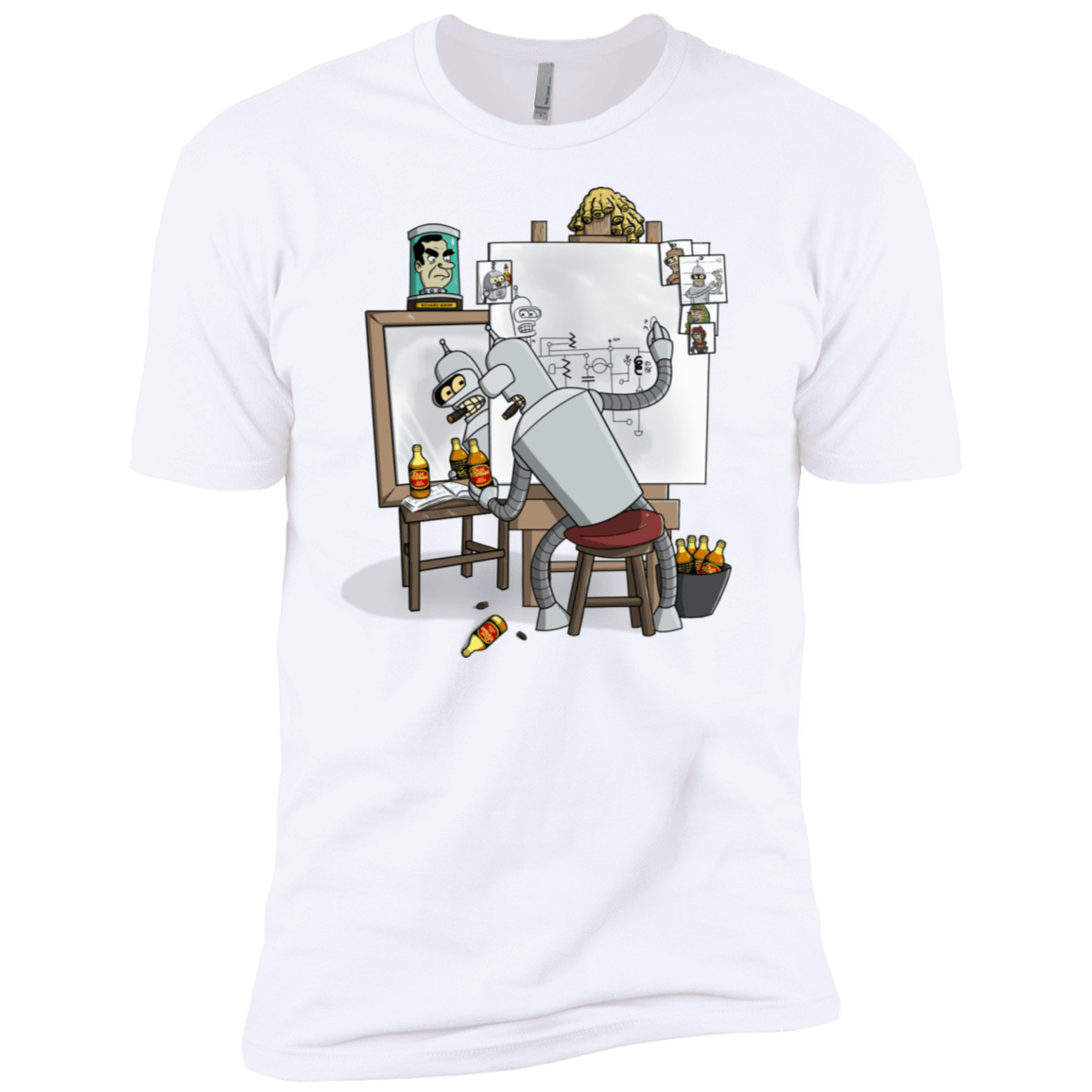 T-Shirts White / X-Small Retrato de un Robot Men's Premium T-Shirt