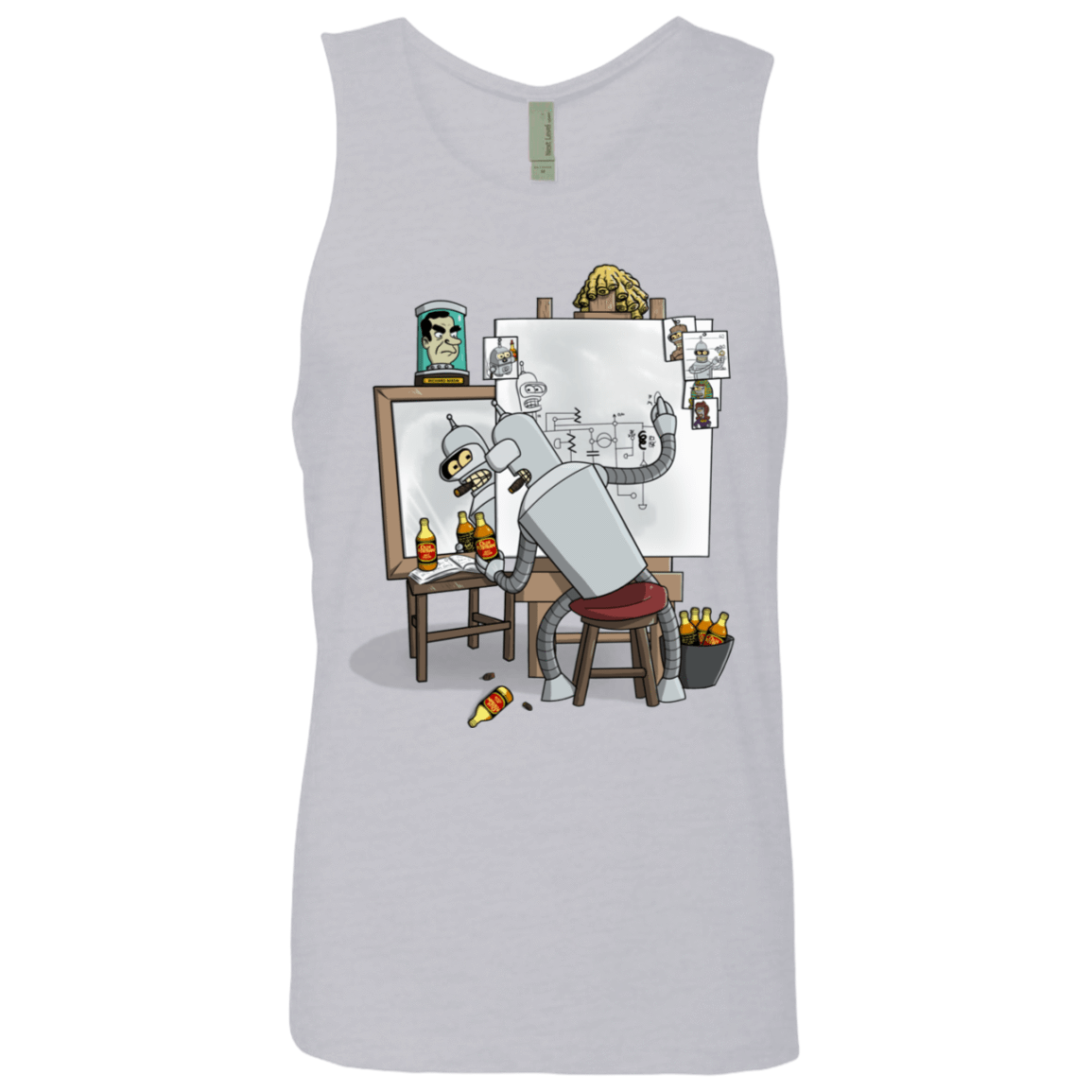 T-Shirts Heather Grey / S Retrato de un Robot Men's Premium Tank Top