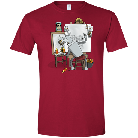 T-Shirts Cardinal Red / S Retrato de un Robot Men's Semi-Fitted Softstyle